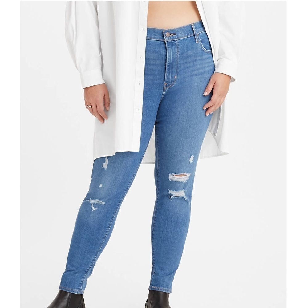 NWT LEVI'S Women's 720 High Rise Super Skinny Jeans Short L quebec rucku…